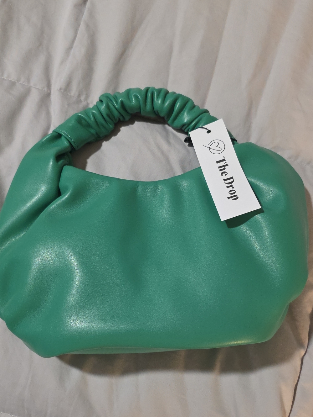 The drop Green Ruched Handle Mini HandBag